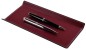 Preview: Federschale CAMBRIDGE Top Grain Rindspaltleder mit heller Kontrastnaht rot